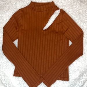 Brown long sleeve top